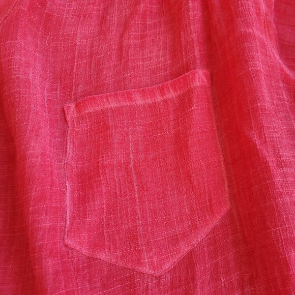 IN STudio Women Top Plus Size 3X Pink Button Up Lagenlook Lightweight Boho 17458 - Picture 5 of 13